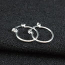 Argola fio liso prateada