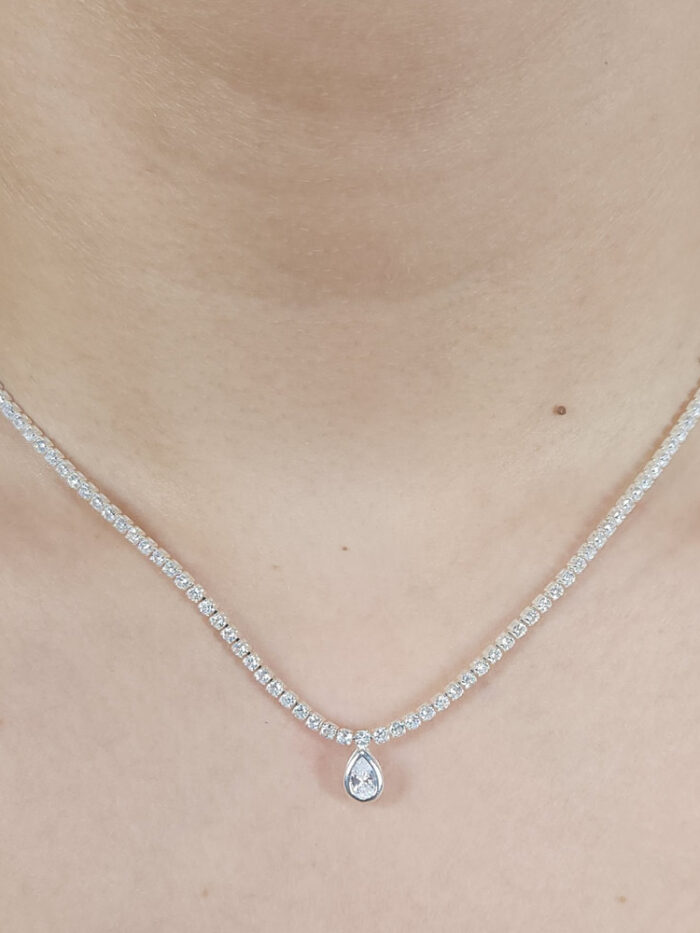 Gargantilha chocker riviera com gota cristal