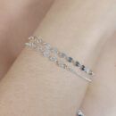 Pulseira dupla elos redondos lisos e foscos