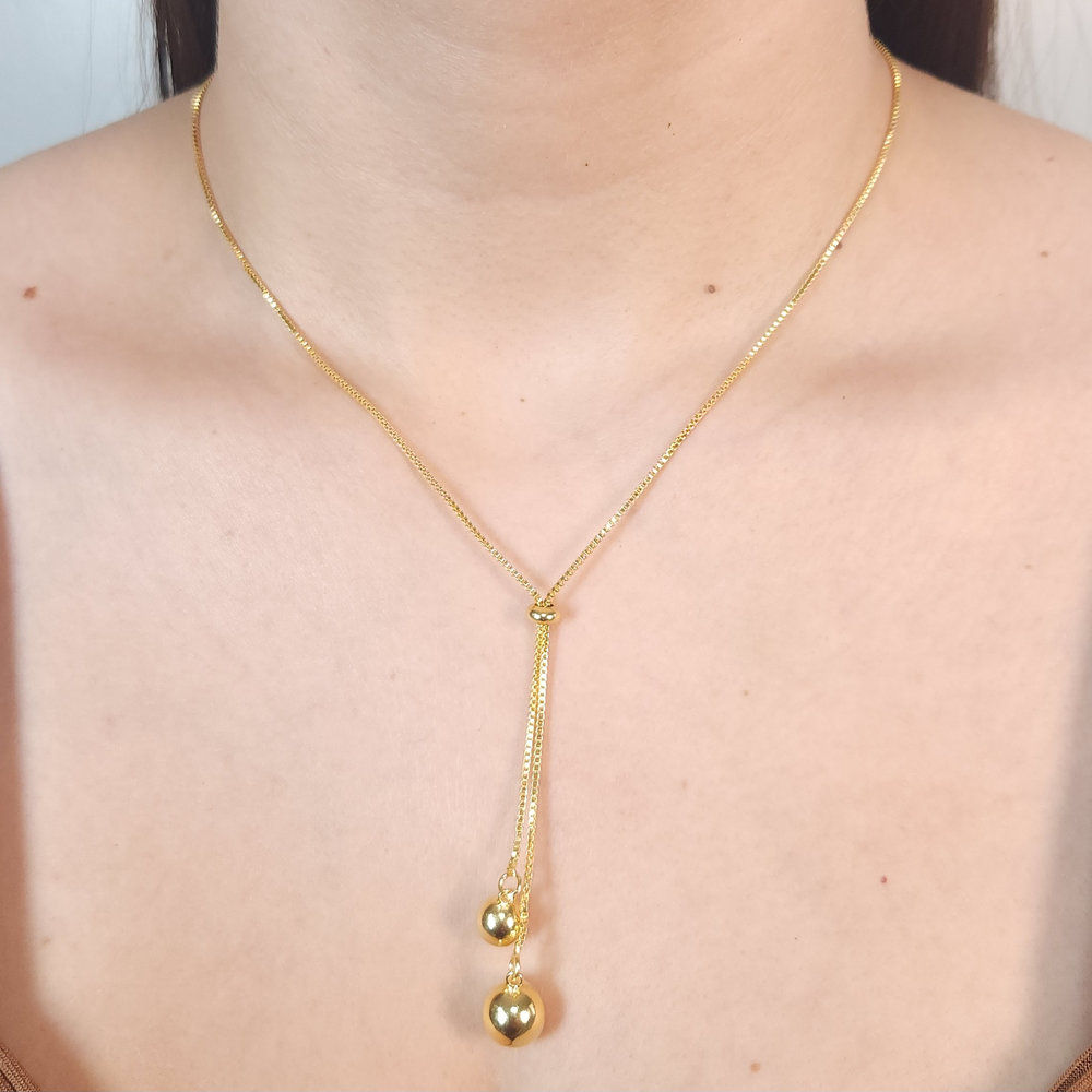 Gravatinha com bola dupla lisa