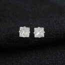 Brinco quadrado cristal vazado