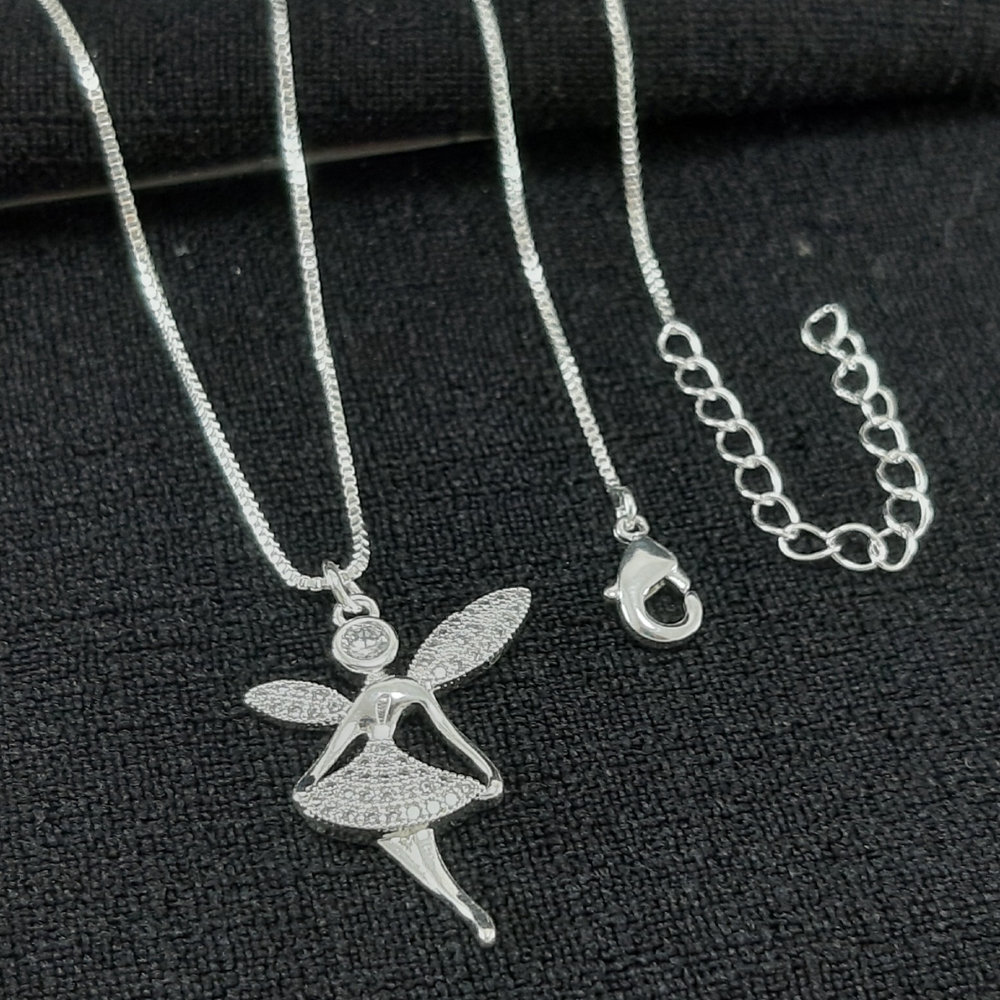 Gargantilha pingente fada cravejada