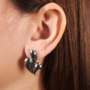 Brinco estilo gota tripla prateado