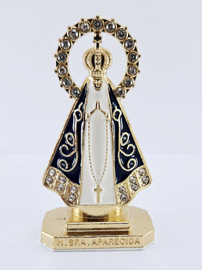 Enfeite decorativo nossa senhora de aparecida dourado