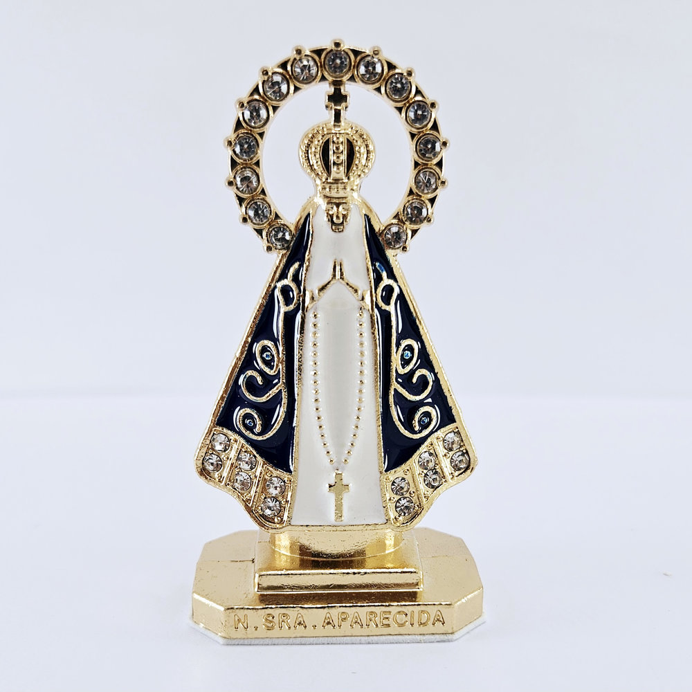 Enfeite decorativo nossa senhora de aparecida dourado
