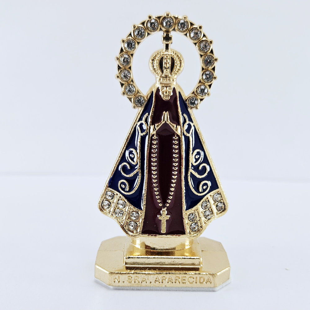Enfeite decorativo nossa senhora de aparecida dourado - Imagem 2