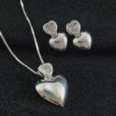 Conjunto base coração pedra crista com coração boleado