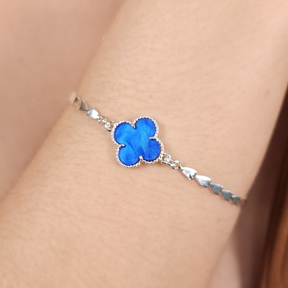 Pulseira elos liso com trevo - Imagem 2