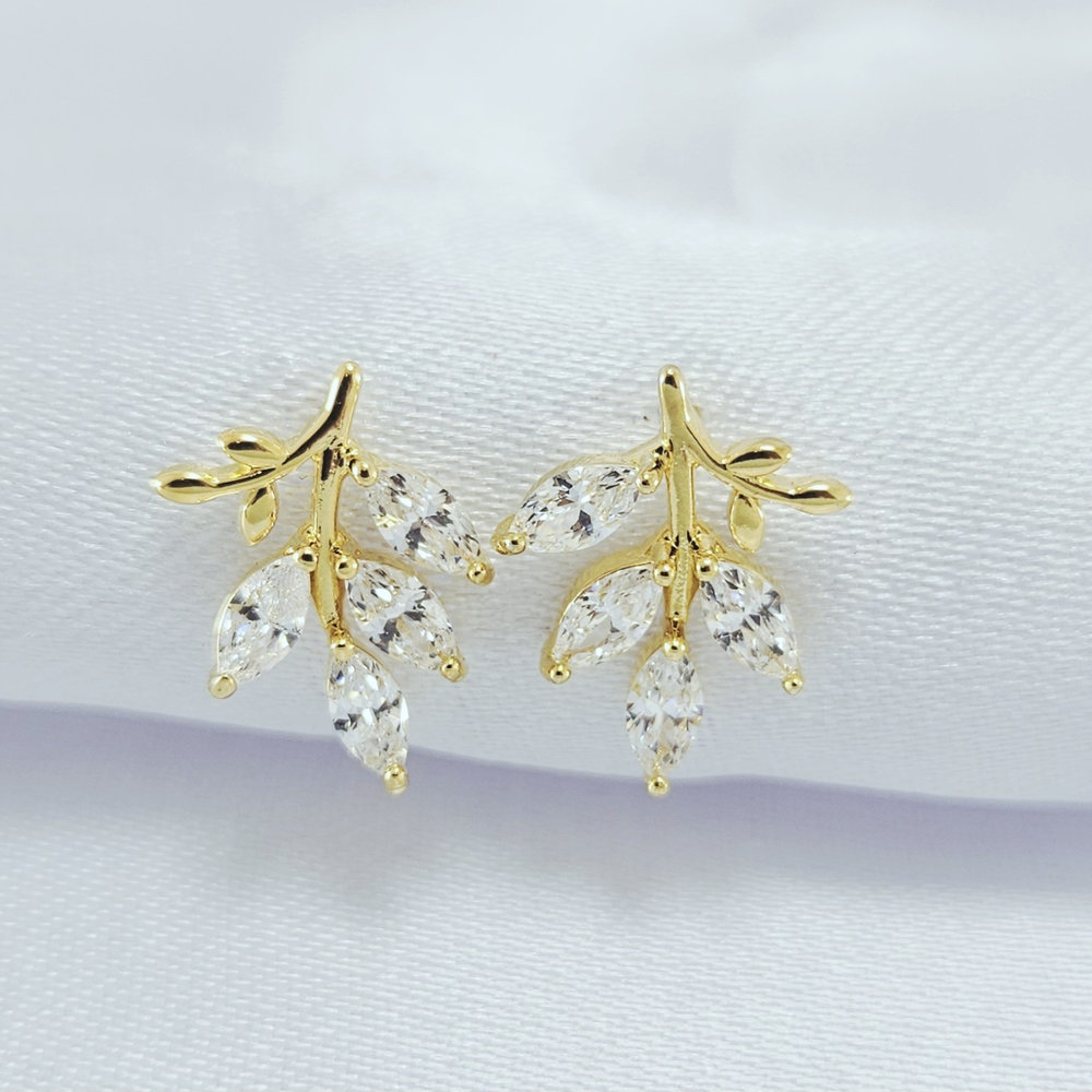 Brinco ramo com cristal