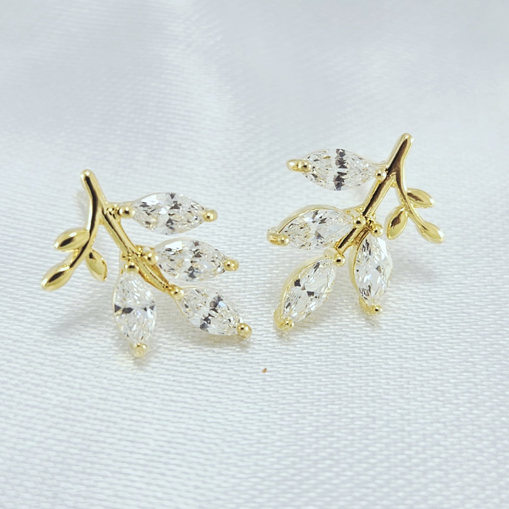 Brinco ramo com cristal - Imagem 2