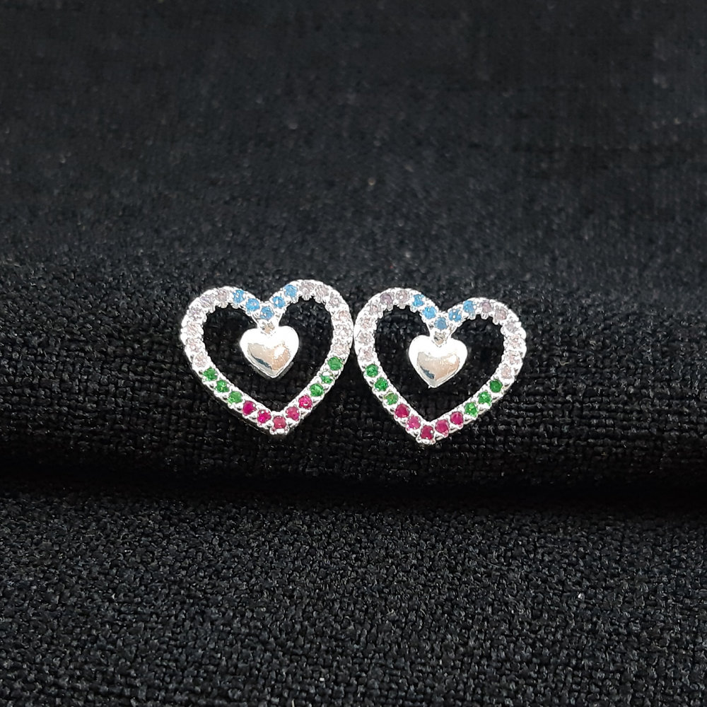 Brinco coração colorido