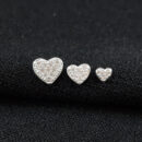 trio de brinco coração cravejado