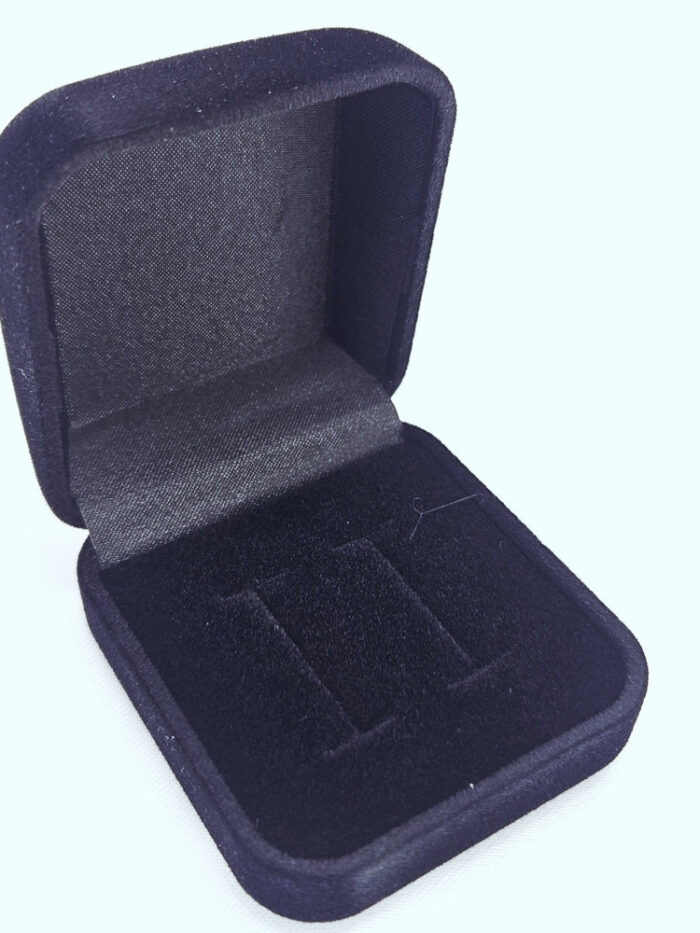 Caixa de veludo preta para aliança