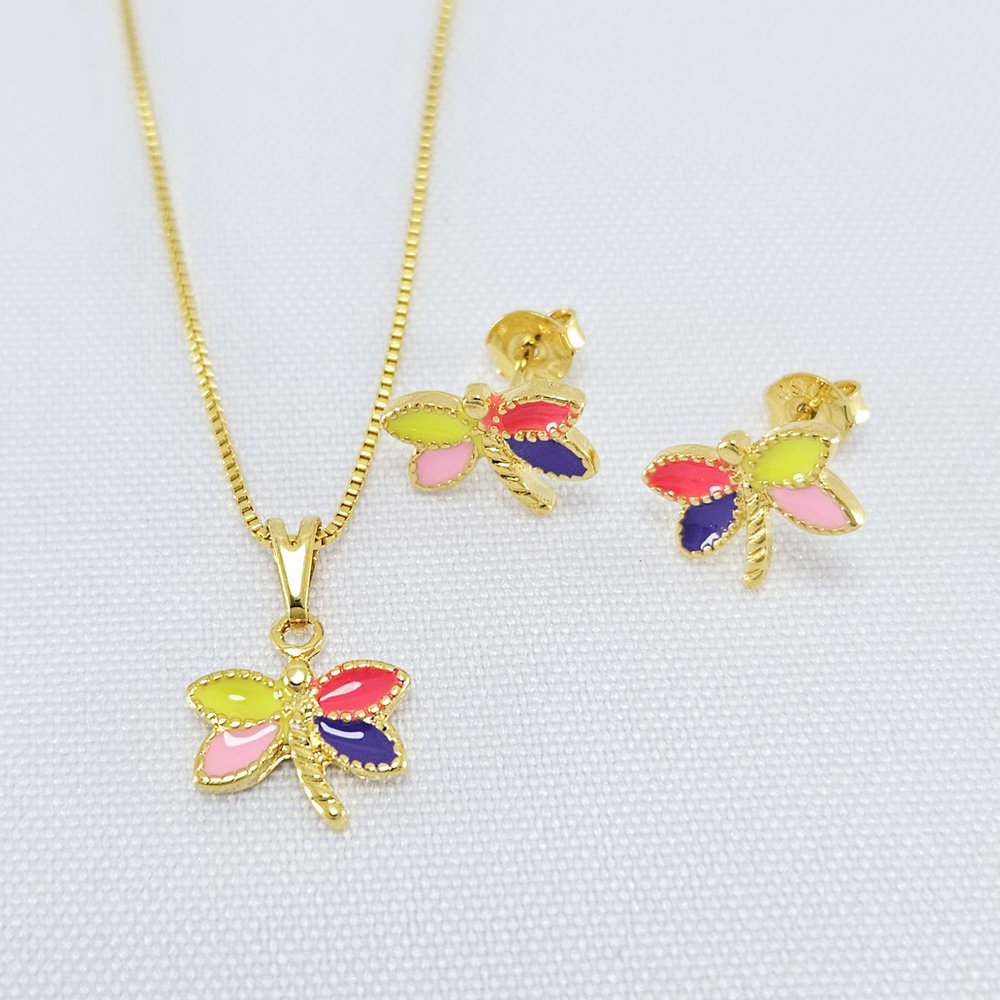 Conjunto infantil libélula colorido