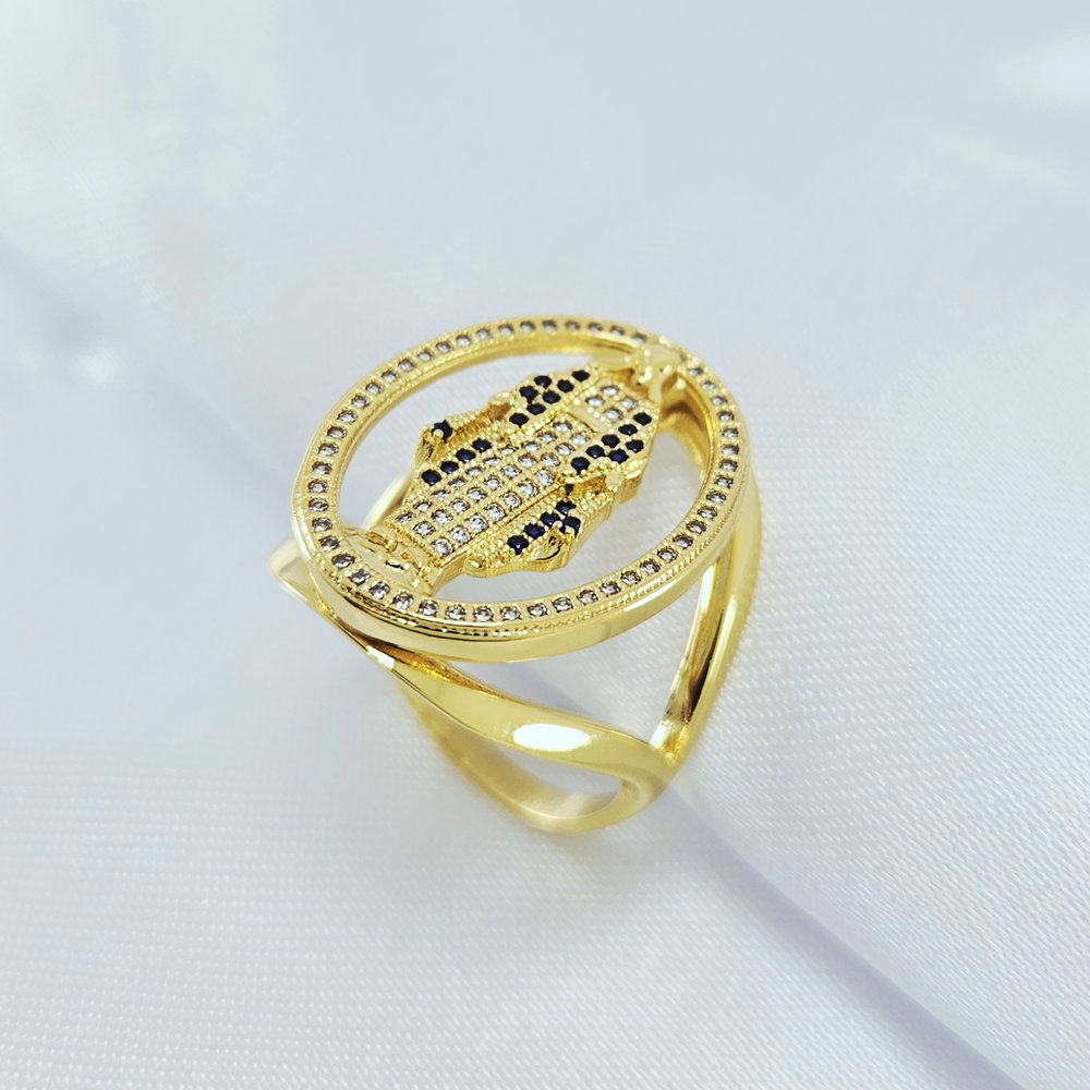 Anel Nossa Senhora das graças detalhe cravejado