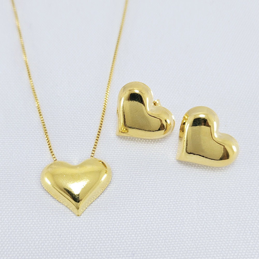 Conjunto coração boleado