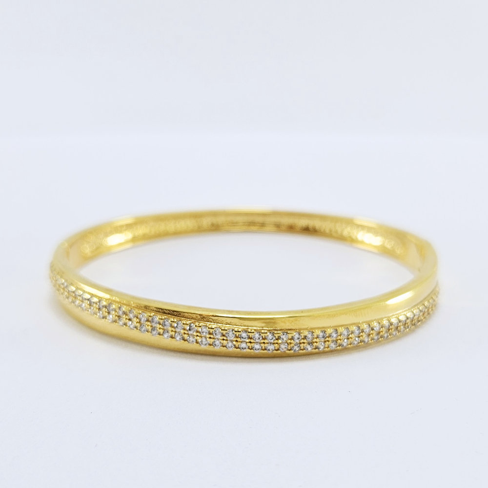 Bracelete fio duplo de microzircônias cravejadas