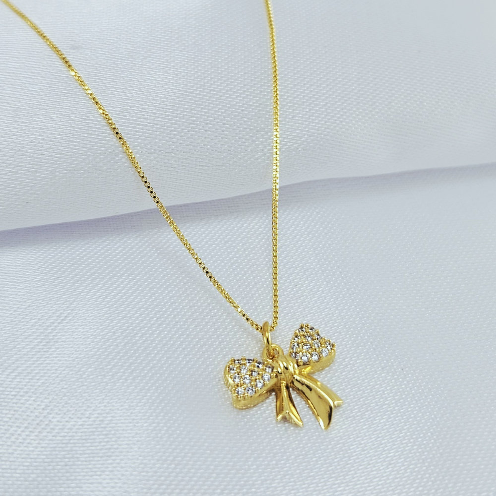 Gargantilha laço cravejado