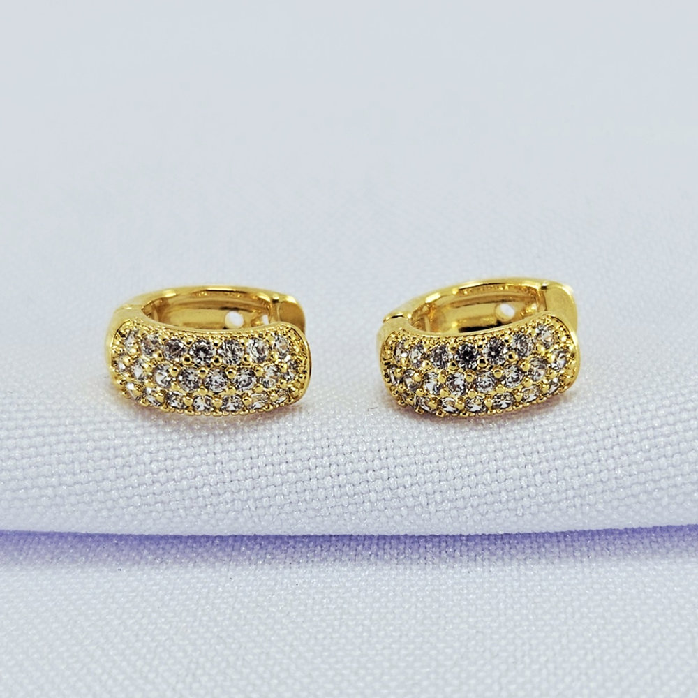 Argola dourado detalhe cravejado - Imagem 2