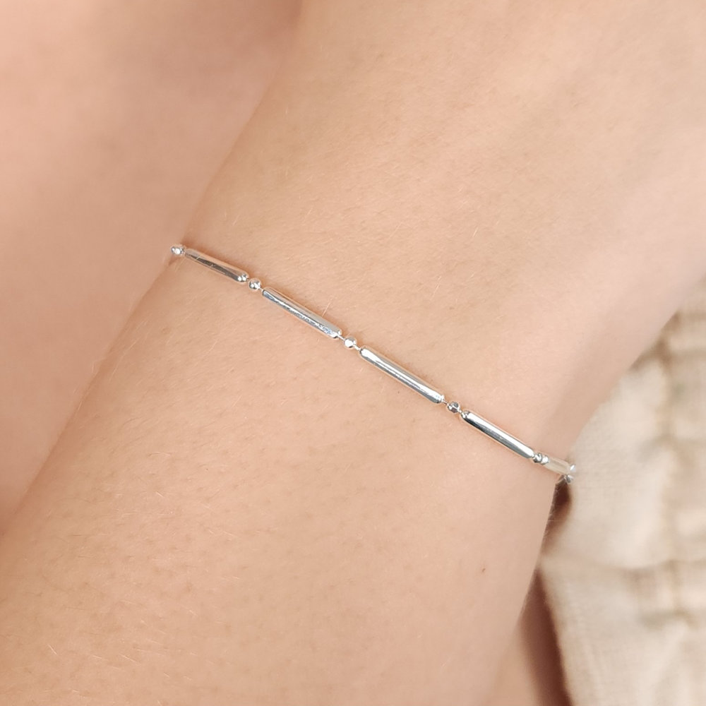 Pulseira Infantil caninho prateado