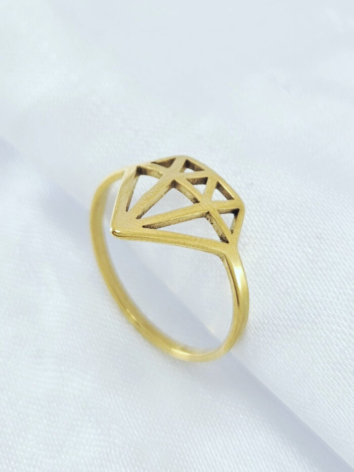 Anel diamante vazado