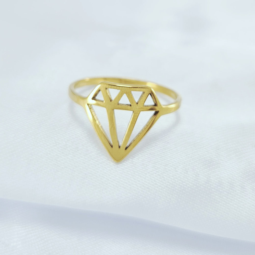 Anel diamante vazado - Imagem 2