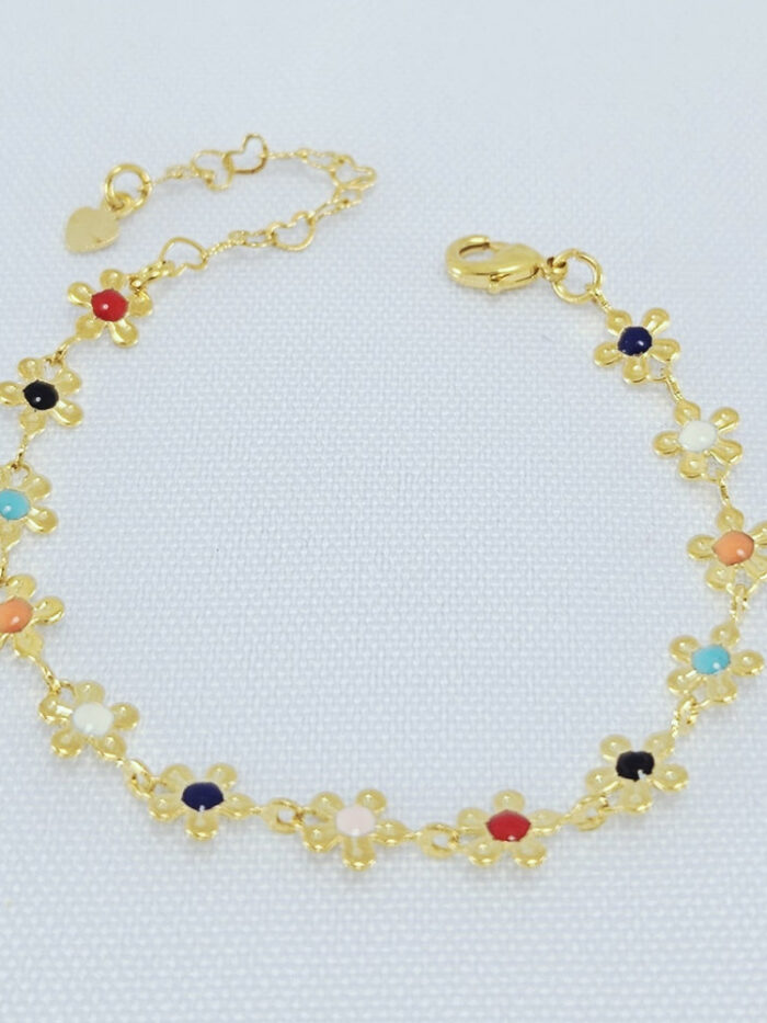 Pulseira Infantil flores coloridas