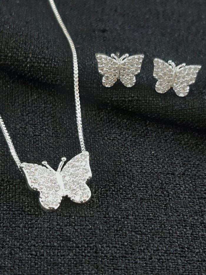 Conjunto borboleta cravejado