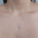 Gargantilha gravatinha oval cravejada