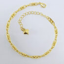 Pulseira elos oval detalhe bolas dourada