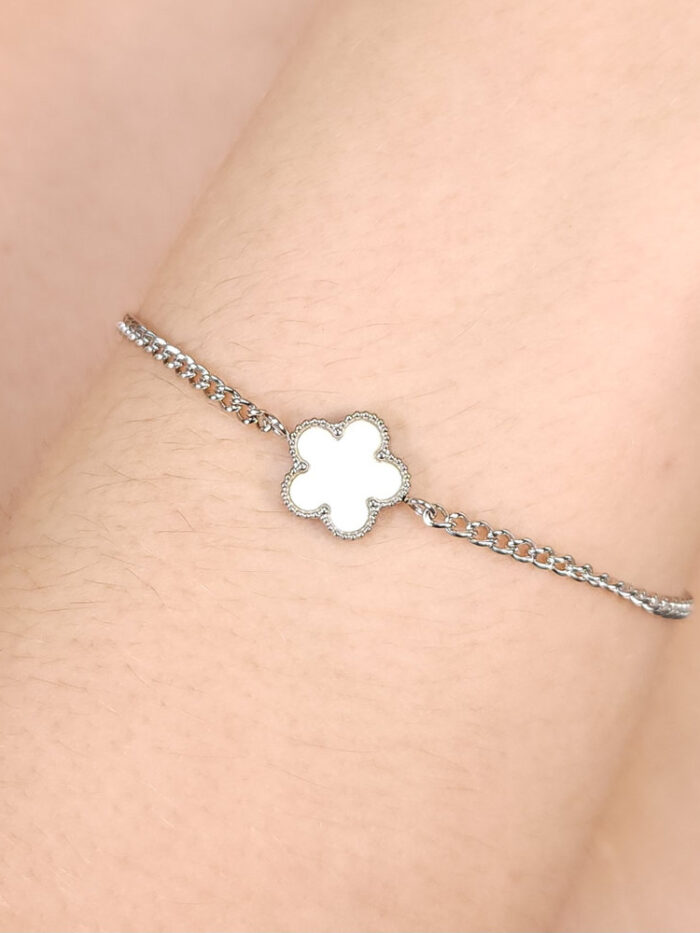Pulseira flor branca