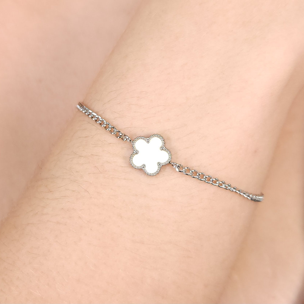 Pulseira flor branca