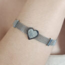 Pulseira coração detalhe fosco