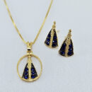 Conjunto N.S Aparecida com pedras azul