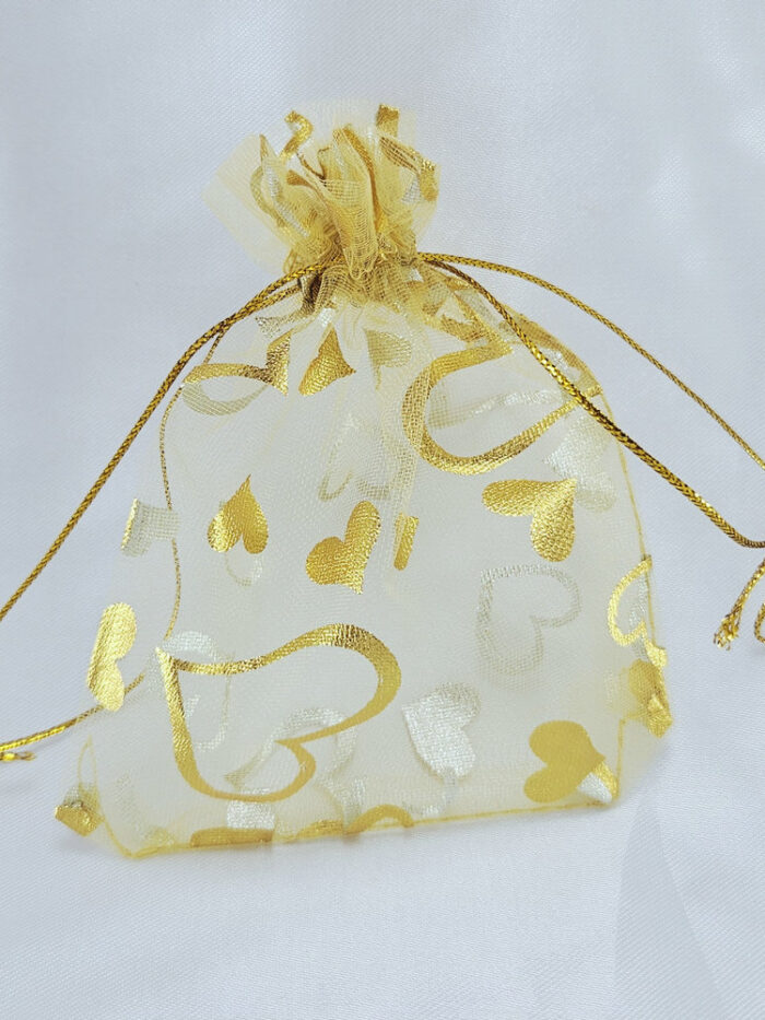 Saquinho de organza estampa coração