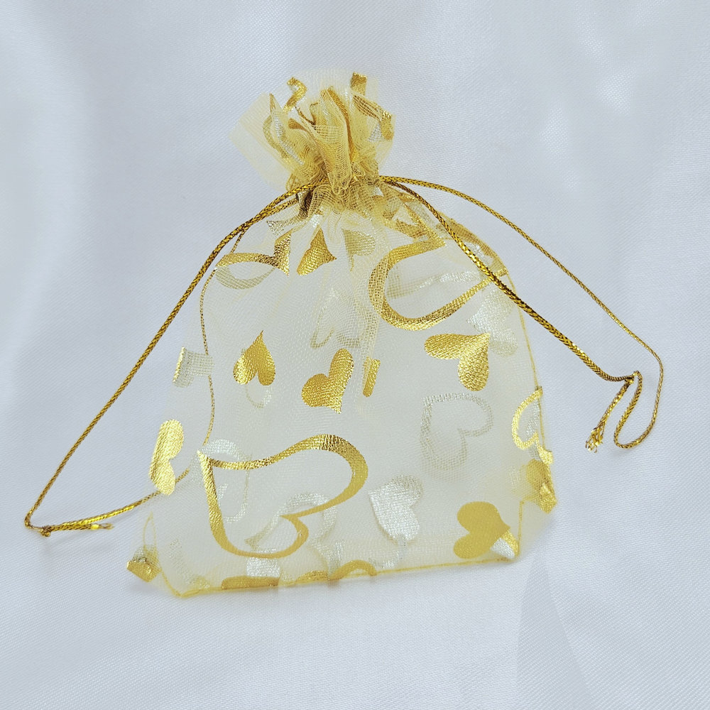 Saquinho de organza estampa coração