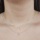 Gargantilha veneziana dupla com flor cristal