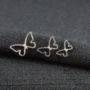 Trio de brinco borboleta vazado