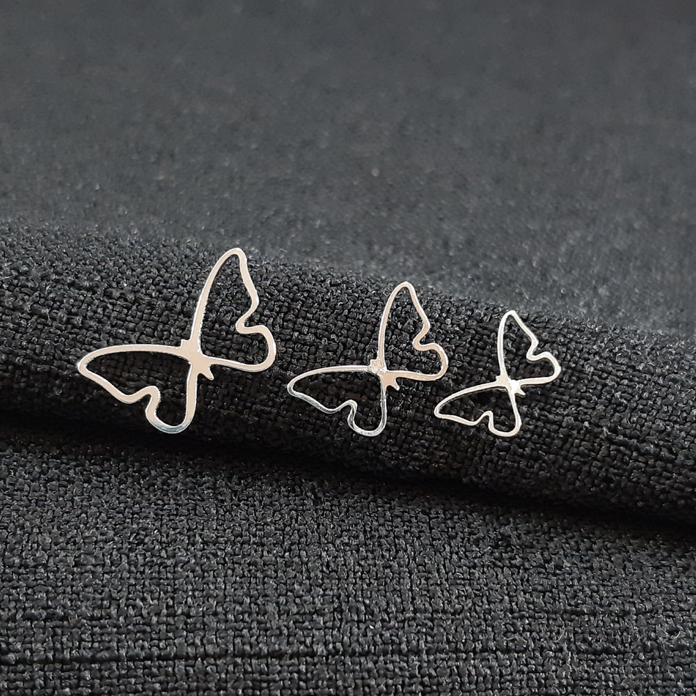 Trio de brinco borboleta vazado