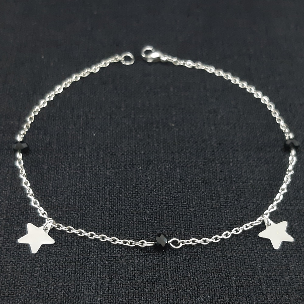 Tornozeleira estrela chapeado detalhe preto