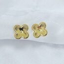 Brinco trevo detalhado dourado