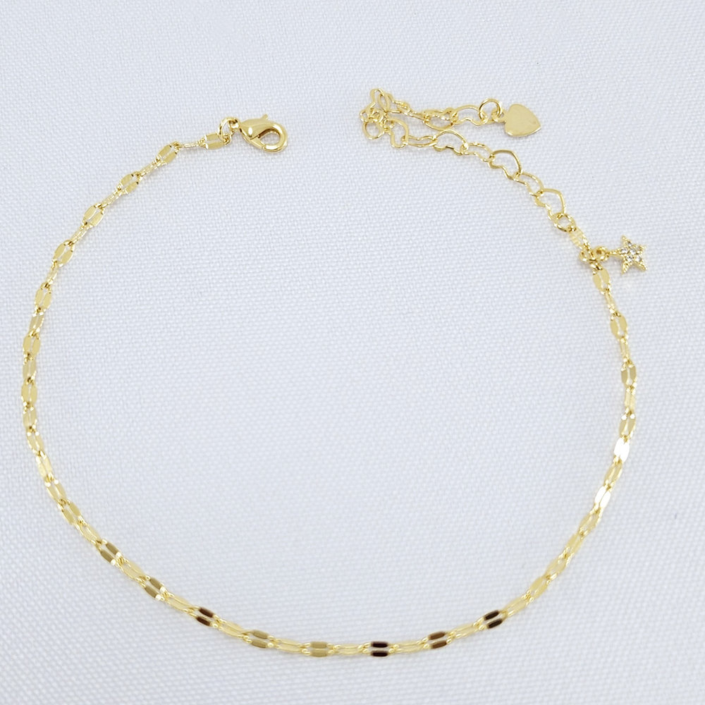 Tornozeleira estrela com pedrinhas cristal