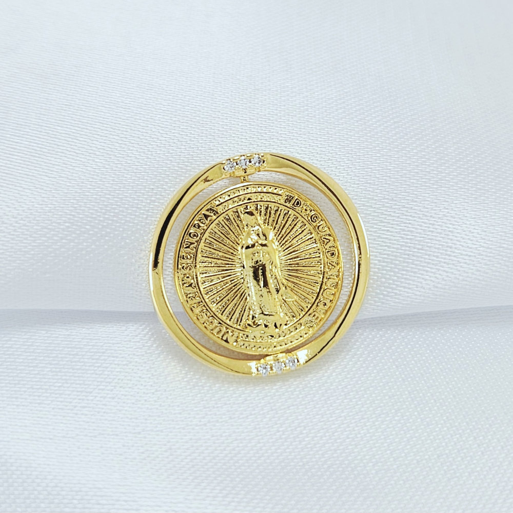 Pingente nossa senhora aparecida com zircônia