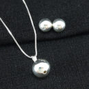 Conjunto bola liso prateada