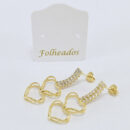 Brinco fio riviera coração duplo