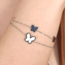 Pulseira dupla borboleta branca