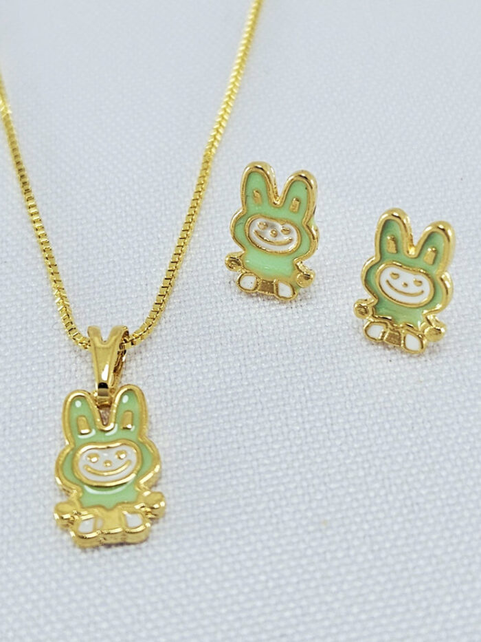 Conjunto infantil labubu verde