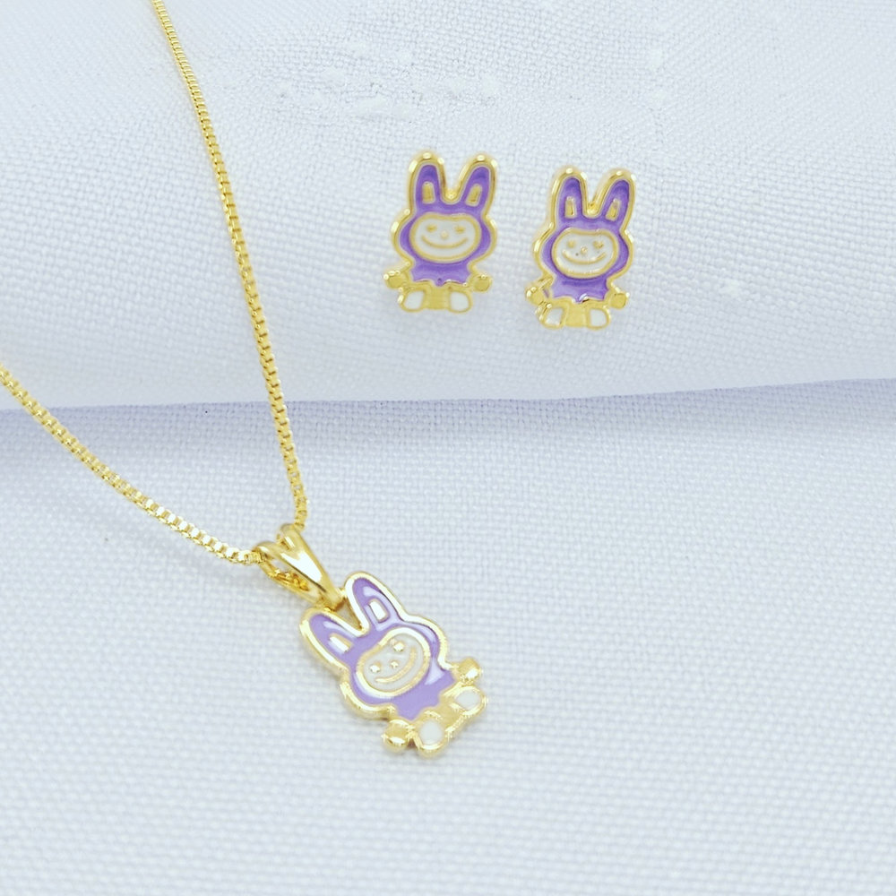 Conjunto infantil labubu lilás