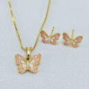 Conjunto infantil borboleta rosa