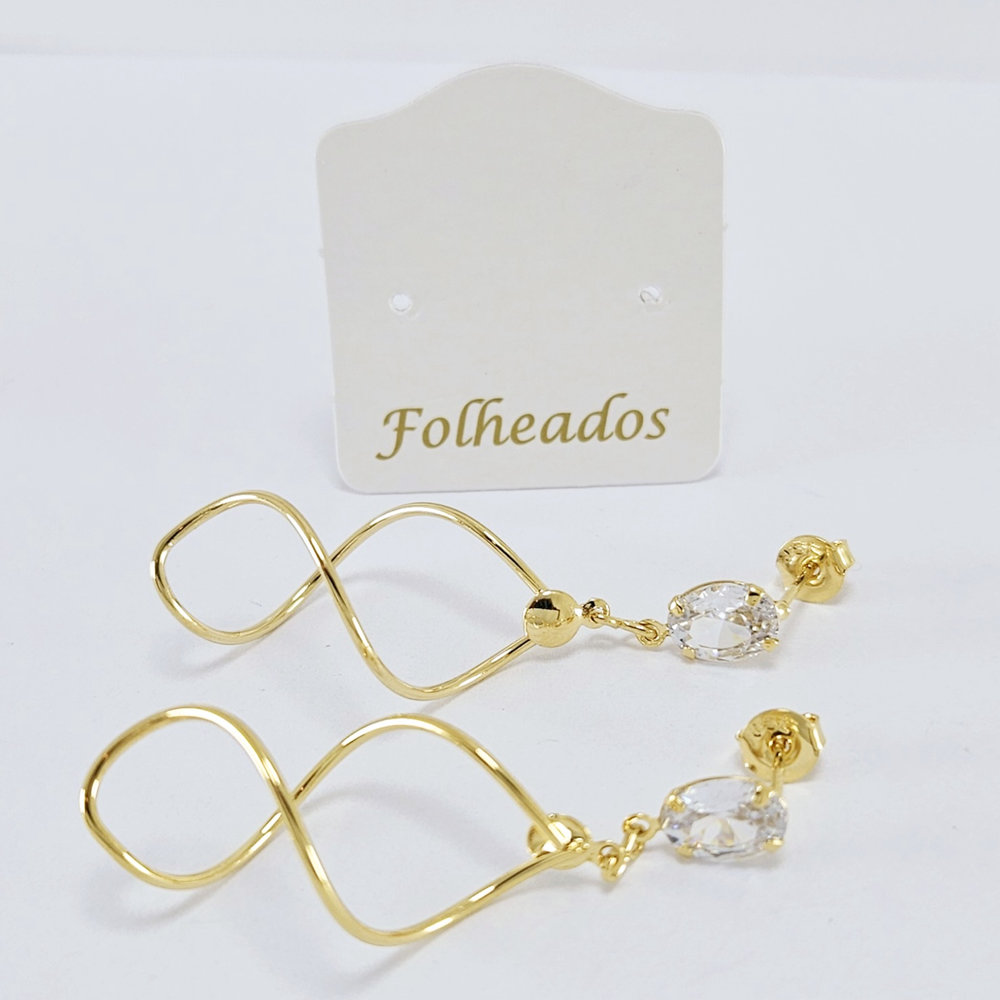 Brinco base ponto de luz com fio torcido espiral